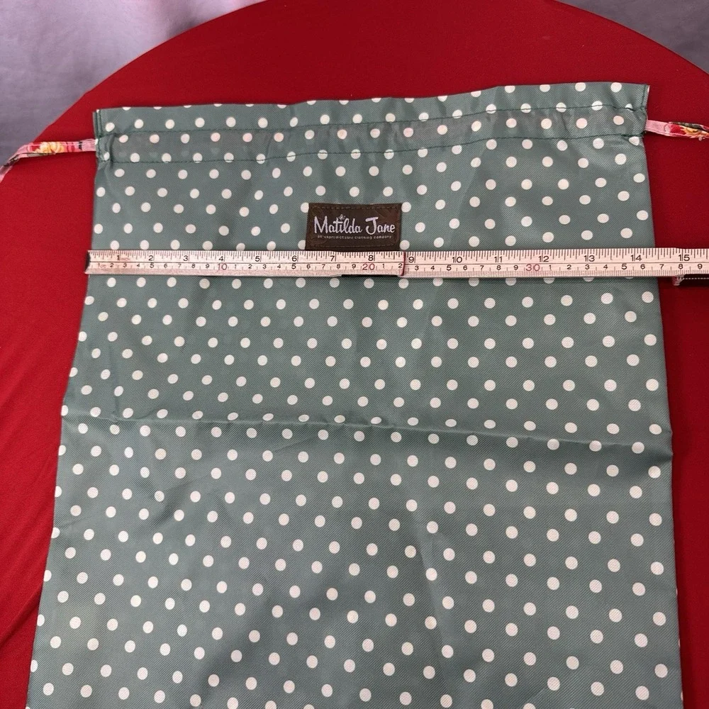 Matilda‎ Jane Green Polka Dot Drawstring Bag
